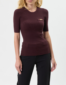ELISABETTA FRANCHI: Бордовая футболка 
