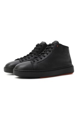 Santoni: Чёрные кеды  Cleanic