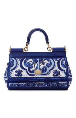 Dolce & Gabbana: Синяя сумка  Sicily Small