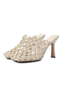 Bottega Veneta: Белые сабо 