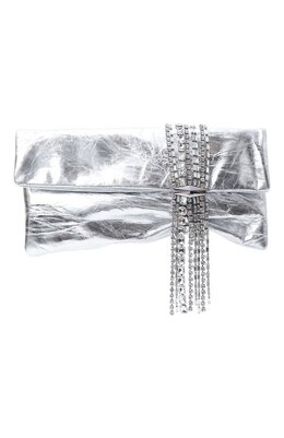 Jimmy Choo: Серебристый клатч 