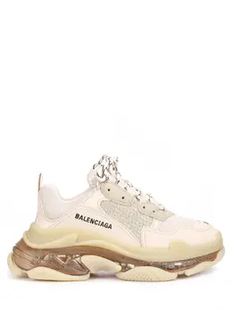 BALENCIAGA: Бежевые кроссовки  Triple S