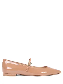 GIANVITO ROSSI: Бежевые балетки  Ribbon