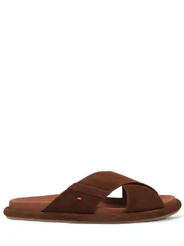 SANTONI: Коричневые шлёпанцы 