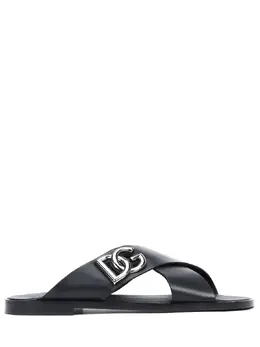 DOLCE & GABBANA: Чёрные шлёпанцы 