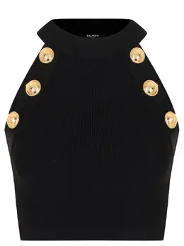 BALMAIN: Топ из вискозы 