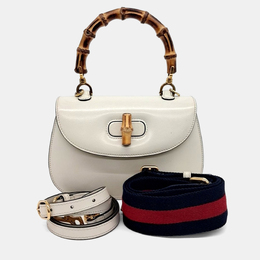Gucci: Белая сумка на руку  Bamboo