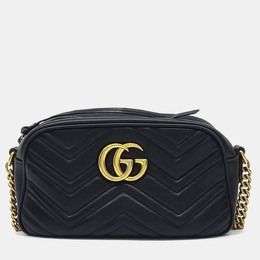 Gucci: Чёрная сумка через плечо  Marmont