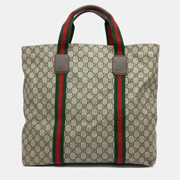 Gucci: Бежевая сумка-шоппер  Web