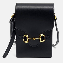 Gucci: Чёрная сумка  Horsebit 1955