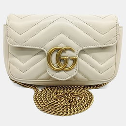 Gucci: Белая сумка через плечо 