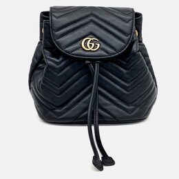 Gucci: Чёрный рюкзак  GG Marmont