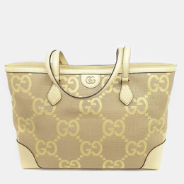 Gucci: Жёлтая сумка-шоппер  Ophidia GG