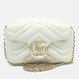Gucci: Белая сумка  GG Marmont