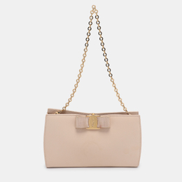 Salvatore Ferragamo: Бежевый клатч 