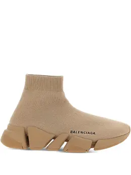 Balenciaga: Бежевые кроссовки  Speed.2