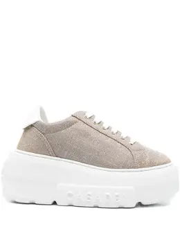 Casadei: Коричневые кроссовки 