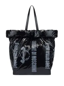 Moschino: Сумка-шоппер с принтом 