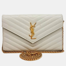 Saint Laurent Paris: Белая сумка через плечо  Monogram