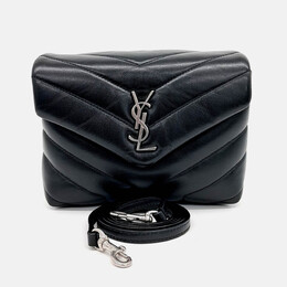 Saint Laurent Paris: Чёрная сумка через плечо  Monogram