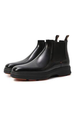 Santoni: Чёрные ботинки 