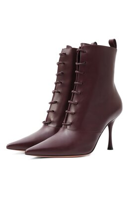 Gianvito Rossi: Бордовые ботинки 