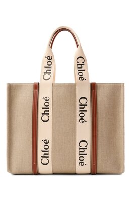 Chloé: Бежевая сумка  Woody