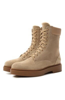Santoni: Бежевые ботинки 