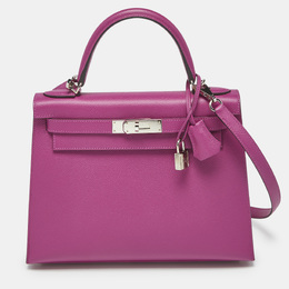 Hermes: Серебристая сумка  Kelly