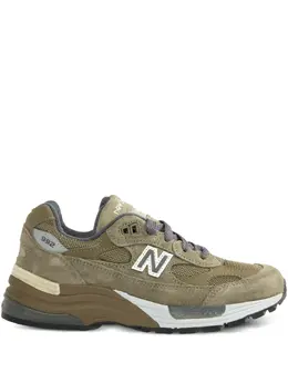 New Balance: Зелёные кроссовки  992