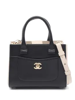CHANEL Pre-Owned: Чёрная сумка-шоппер 