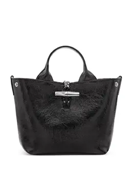Longchamp: Чёрная сумка  Roseau