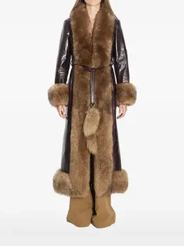 Chloé: Кожаное пальто 
