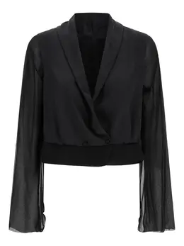 Alberta Ferretti: Блуза с v-образным вырезом 