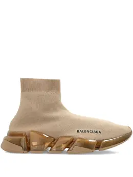 Balenciaga: Бежевые кроссовки  Speed