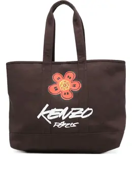 Kenzo: Сумка-шоппер с цветочным принтом 