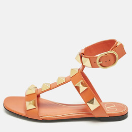 Valentino: Оранжевые сандалии  Roman Stud