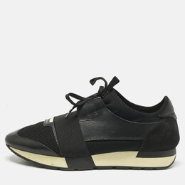 Balenciaga: Чёрные кроссовки  Race Runner