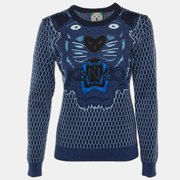 Kenzo: Голубой свитер  Tiger