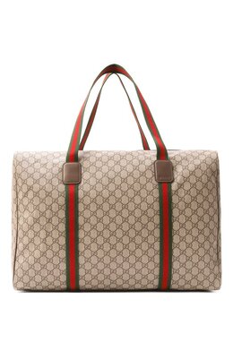 Gucci: Бежевая дорожная сумка  GG Supreme