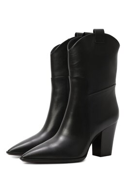 Santoni: Чёрные ботинки 