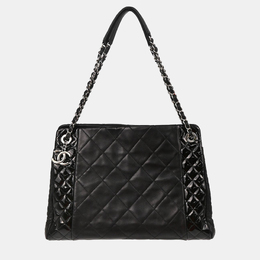 Chanel: Чёрная сумка-шоппер 