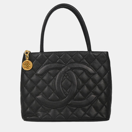 Chanel: Чёрная сумка-шоппер 