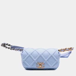 Chanel: Голубая поясная сумка 