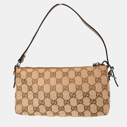 Gucci: Бежевая косметичка  GG