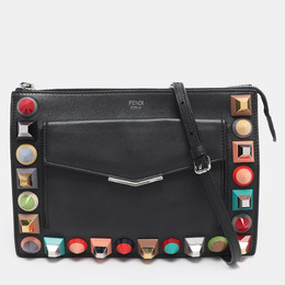 Fendi: Чёрная сумка через плечо 