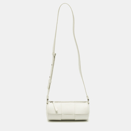 Bottega Veneta: Белая сумка через плечо  Maxi Intreccio