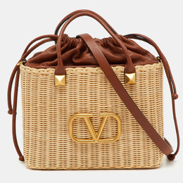 Valentino: Бежевая сумка  VLogo Signature