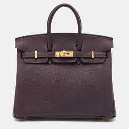 Hermes: Фиолетовая сумка  Birkin 25