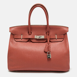 Hermes: Оранжевая сумка  Birkin 35